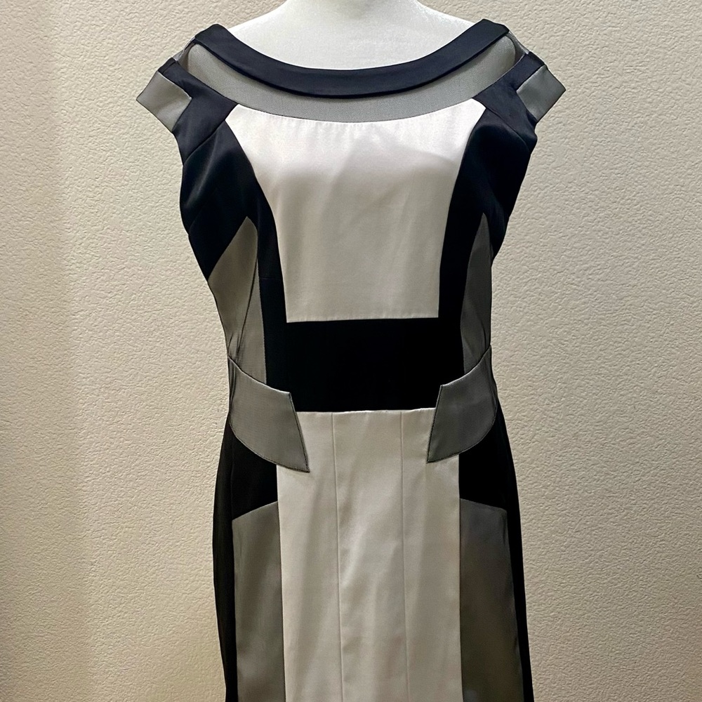 Karen Millen Black, White , Gray Dress. Size 10